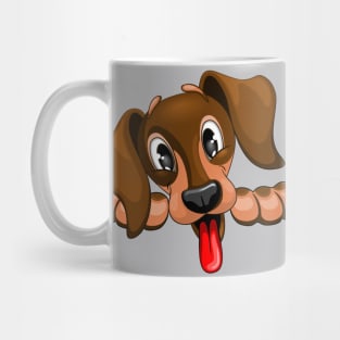 Dachshund Pet Dog Cute, Happy and Playful Peeking Character Mug